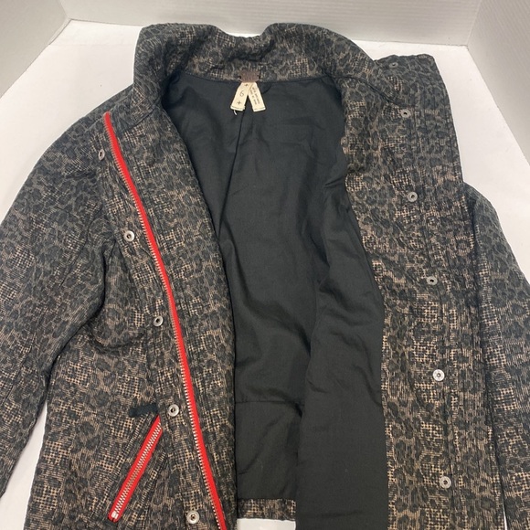 We The Free -Free People Leopard Pop Full Zip Moto Jacket - Picture 7 of 7